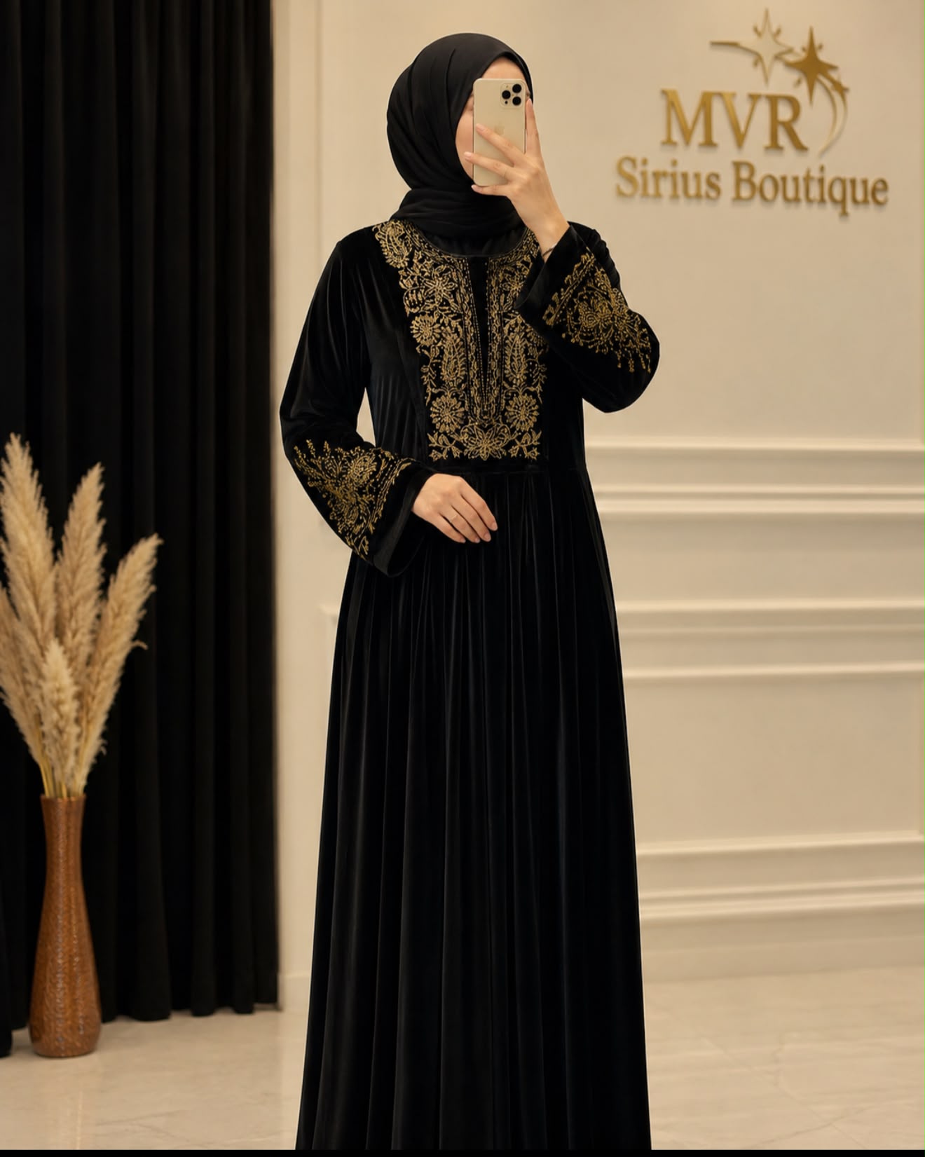Sultan Kadife Elbise Siyah