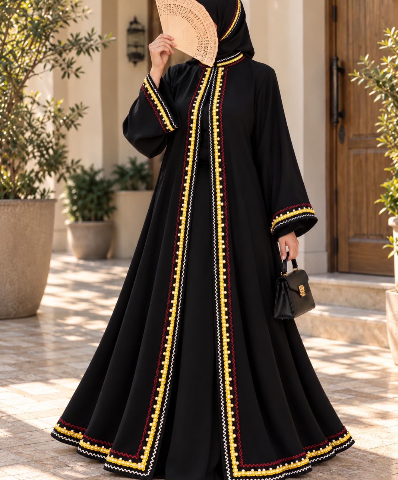 MİHRA ABAYA  FERACE (sarı şeritli)