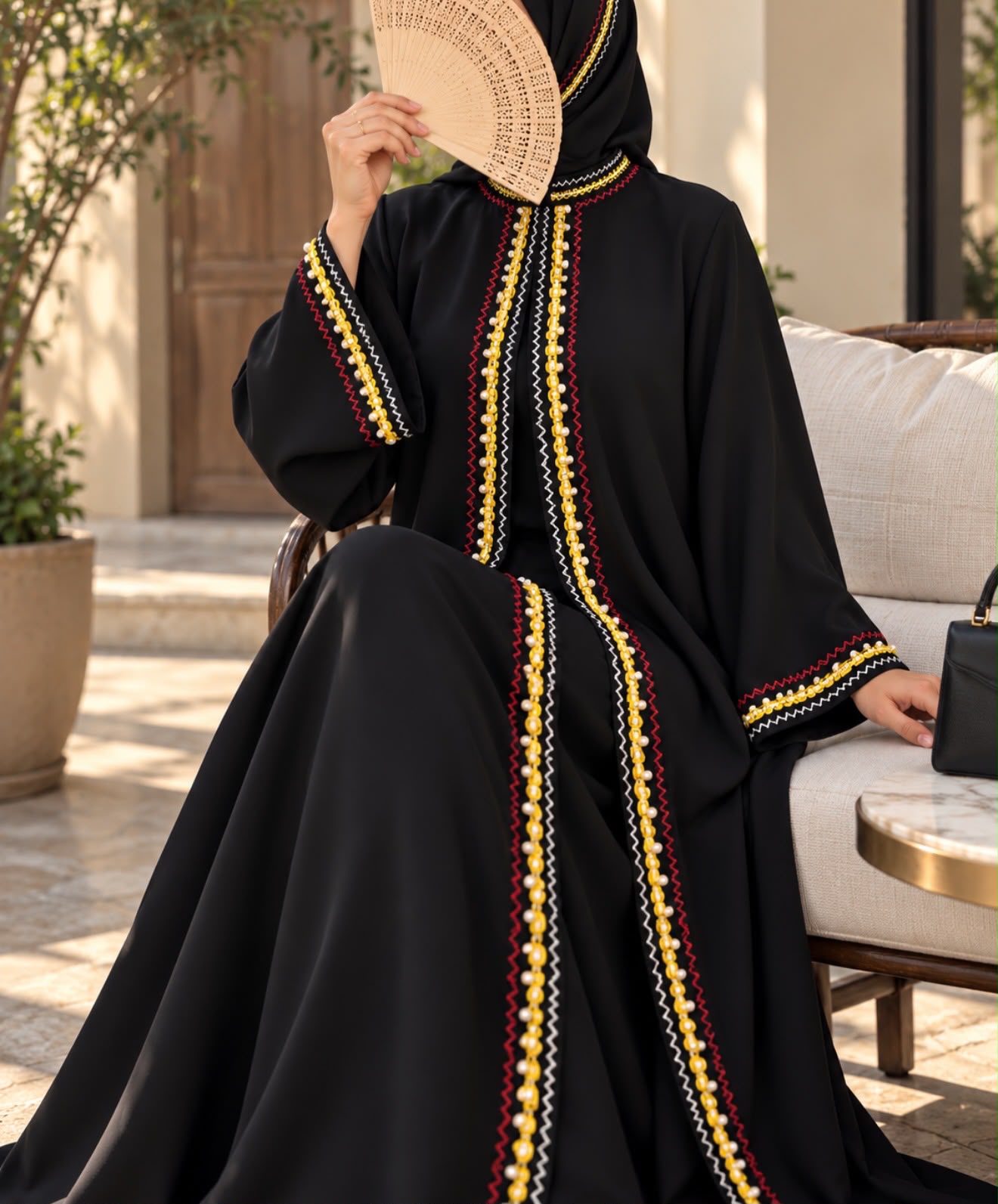 MİHRA ABAYA  FERACE (sarı şeritli)