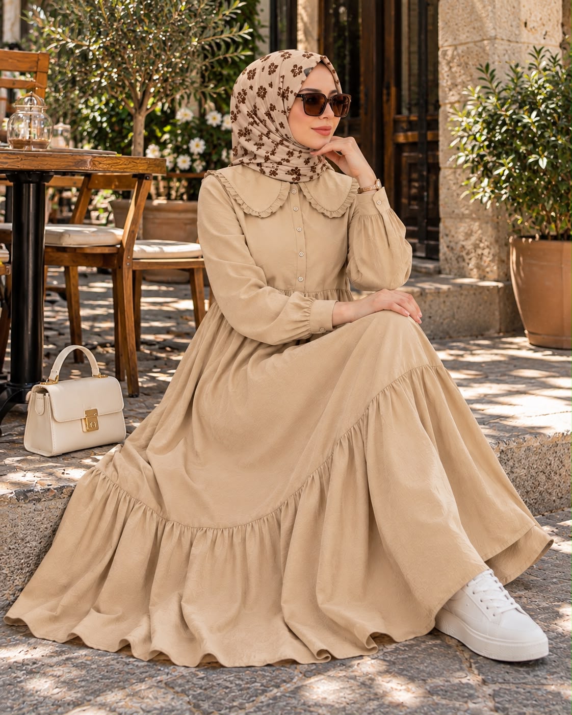 Viyana Elbise Bej