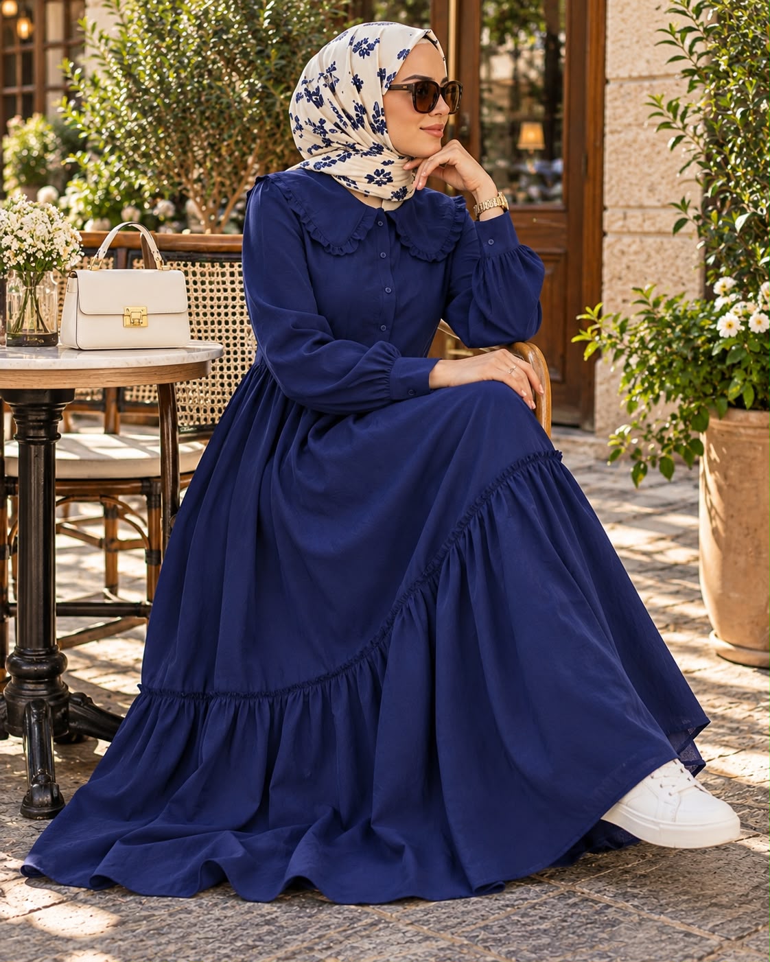 Viyana Elbise Lacivert